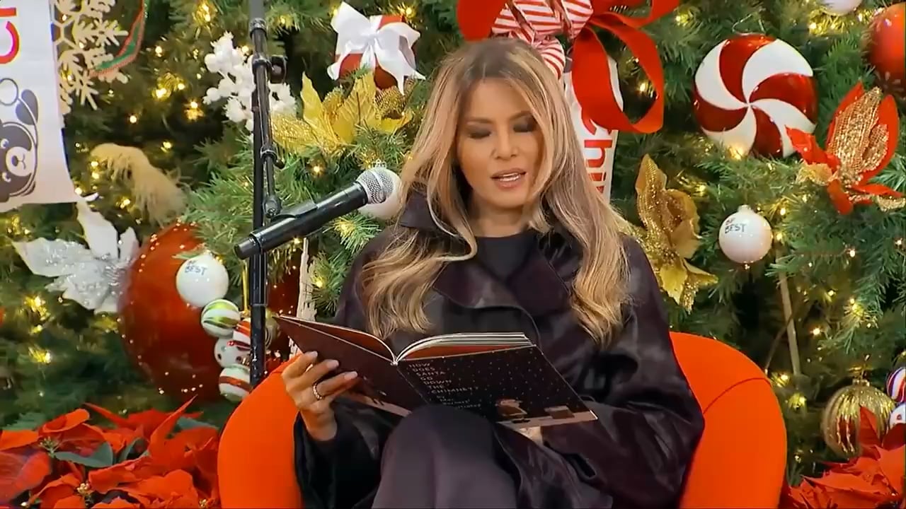 Melania reading Christmas stories