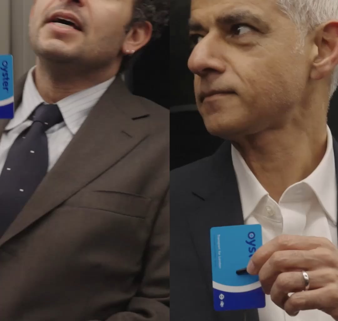 Sadiq Khan representing London on the tube