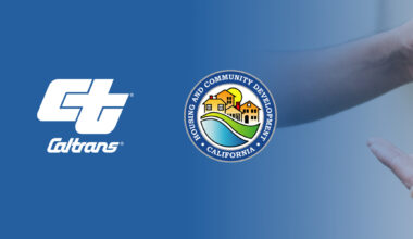 Banner of logos for California for All, CalICH, Caltrans, and California HCD over a photo of keys being handed off with a house in the background