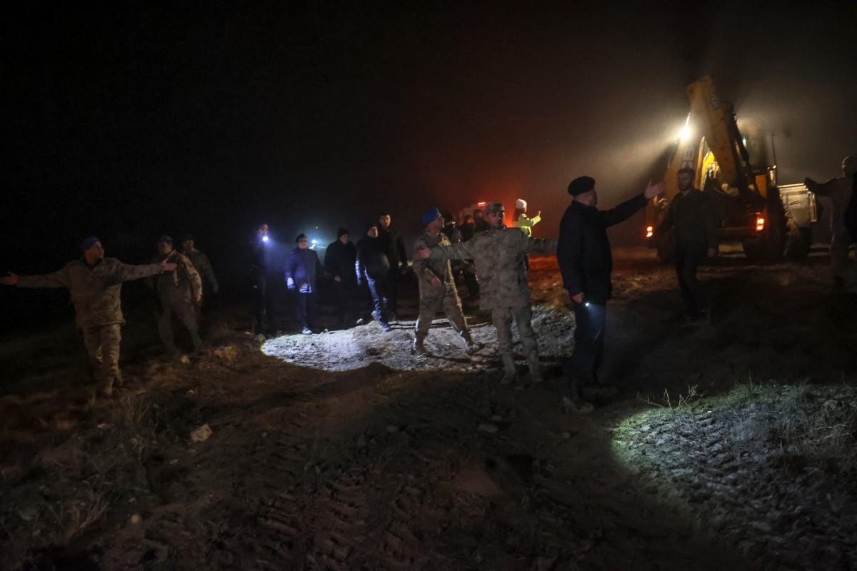 Plane wreckage at the crash site near Ankara. AFP