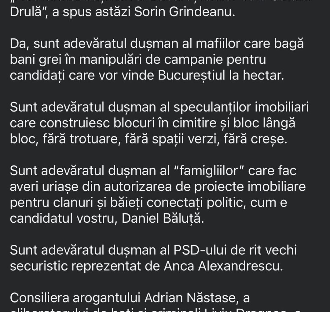 Drulă îi răspunde lui Grindeanu