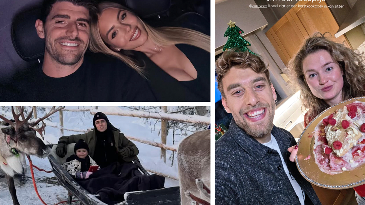 Thibaut Courtois met vrouw Mishel, Phil Foden op een slee in Lapland en Ward Lemmelijn met een mislukte cake: zo vierden deze sporters kerst