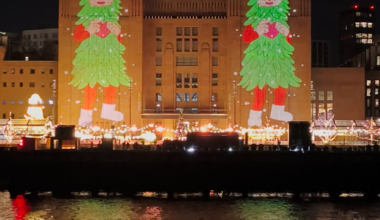 Battersea Power station Christmas display.