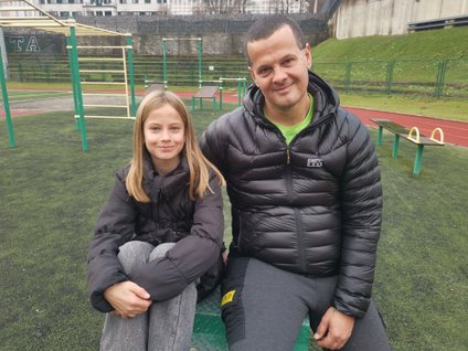 Mitja Duh s svojo hčerko Klaro. 