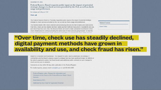 Federal Reserve considers winding down paper check processing