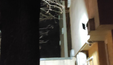 Zajlik a kiállás a Szőlő utcai javítóintézet előtt. Eközben az intézet épületében teljes sötétség.