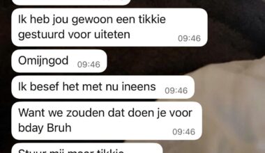 Dutch person realises they sent a tikkie for her friend's own birthday dinner