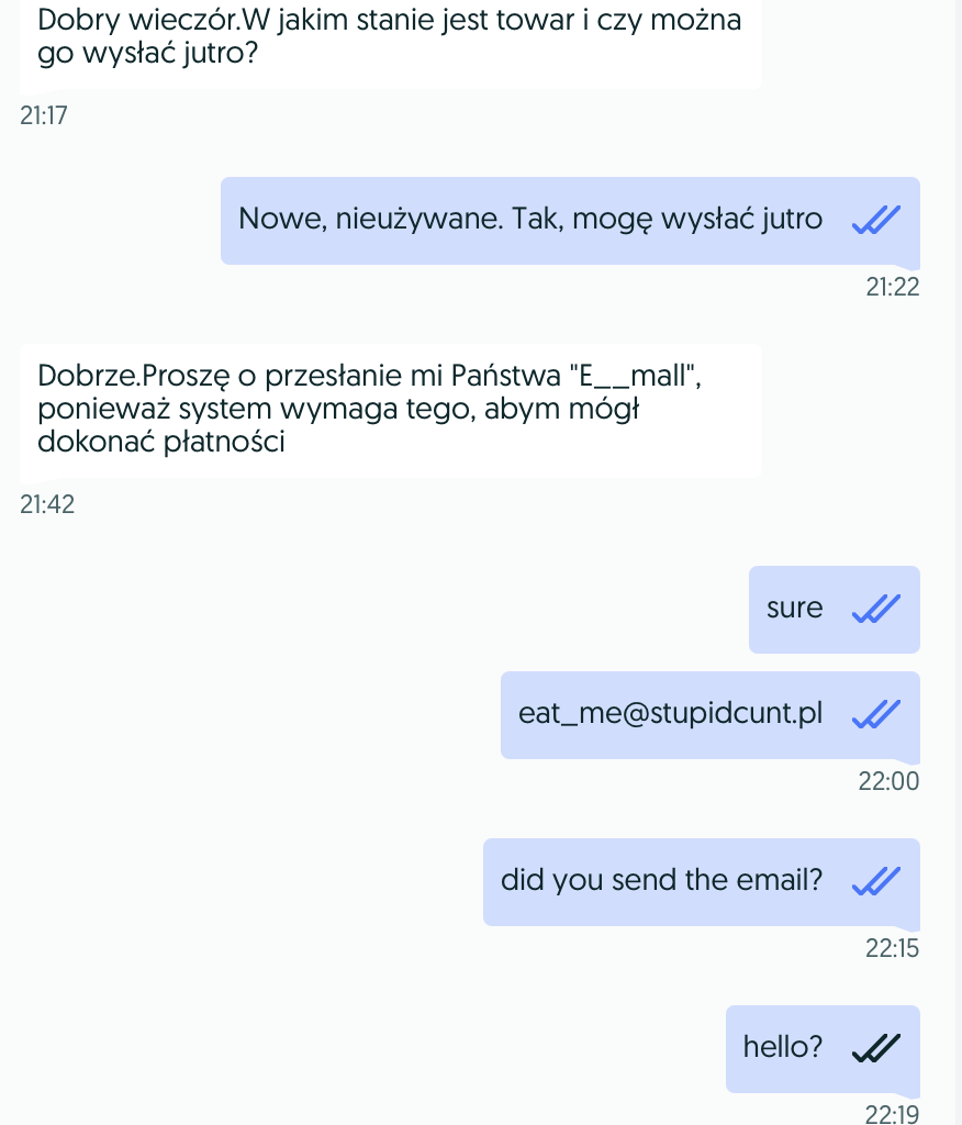 I was trying to sell something on OLX, but my potential customer stopped responding. What did I do wrong? How would you deal with this situation?