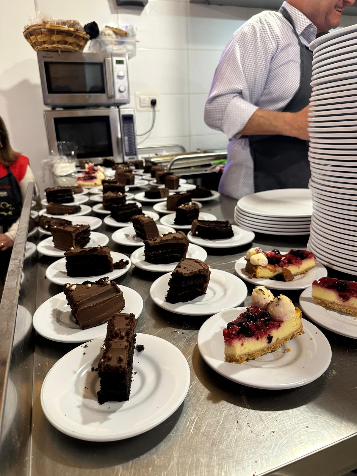 Traditional turkey lunches were rounded off with desserts. Photo: Soup Kitchen OFM.