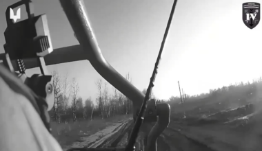 The first-person footage, captured by a Ukrainian Special Forces unit of the 8th Regiment, depicts them engaging a Russian infiltration unit that attempted to exploit the weather conditions and move behind the Ukrainian position. Donetsk Oblast.