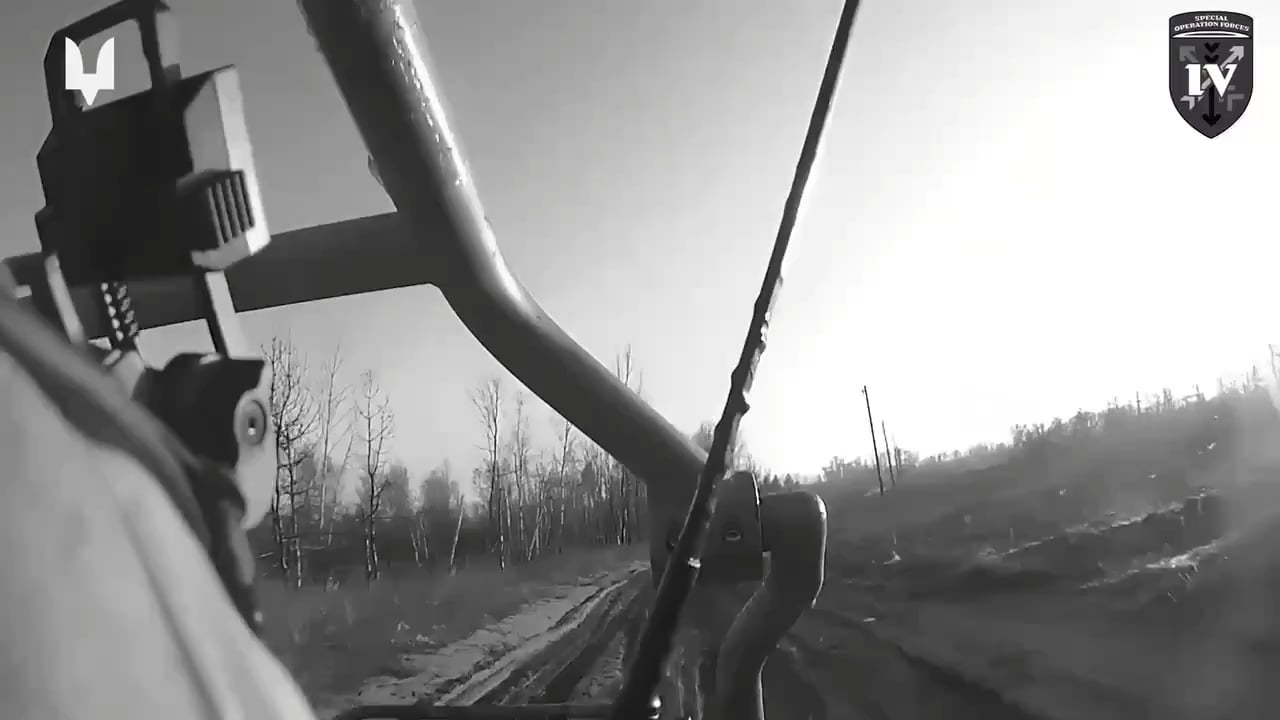 The first-person footage, captured by a Ukrainian Special Forces unit of the 8th Regiment, depicts them engaging a Russian infiltration unit that attempted to exploit the weather conditions and move behind the Ukrainian position. Donetsk Oblast.