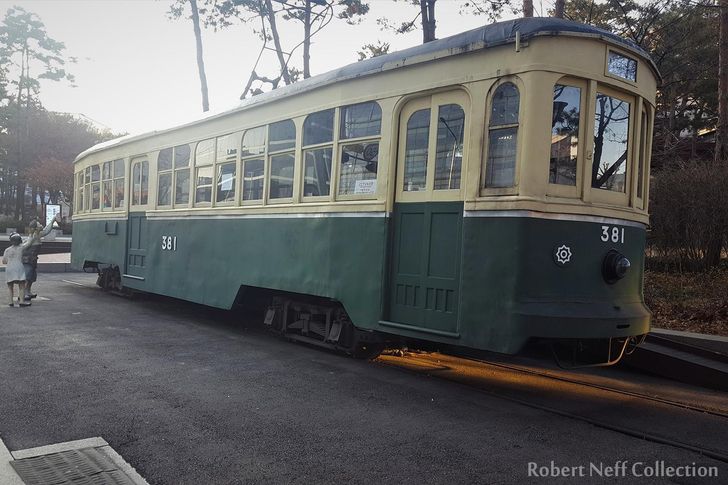 A streetcar is on display in front of Seoul Museum of History. Robert Neff Collection
