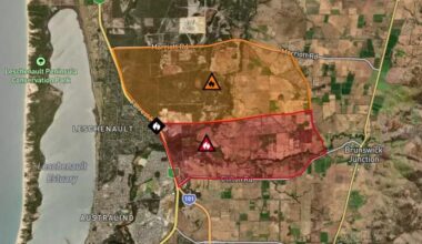 Too late to leave: Warnings updated as bushfire still poses threat to lives in Leschenault and Brunswick