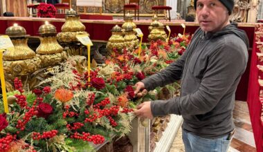 Maltese florist once more helps decorate St Peter’s Basilica for Christmas