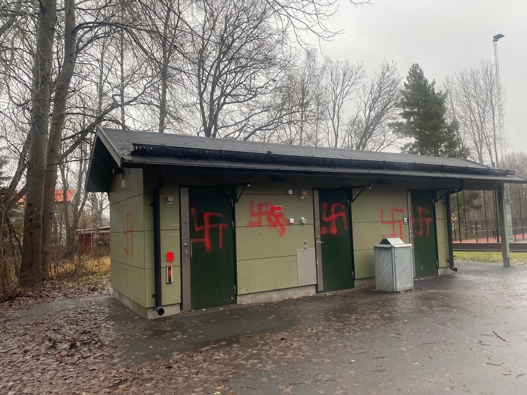 Hökarängens bollplan i morse