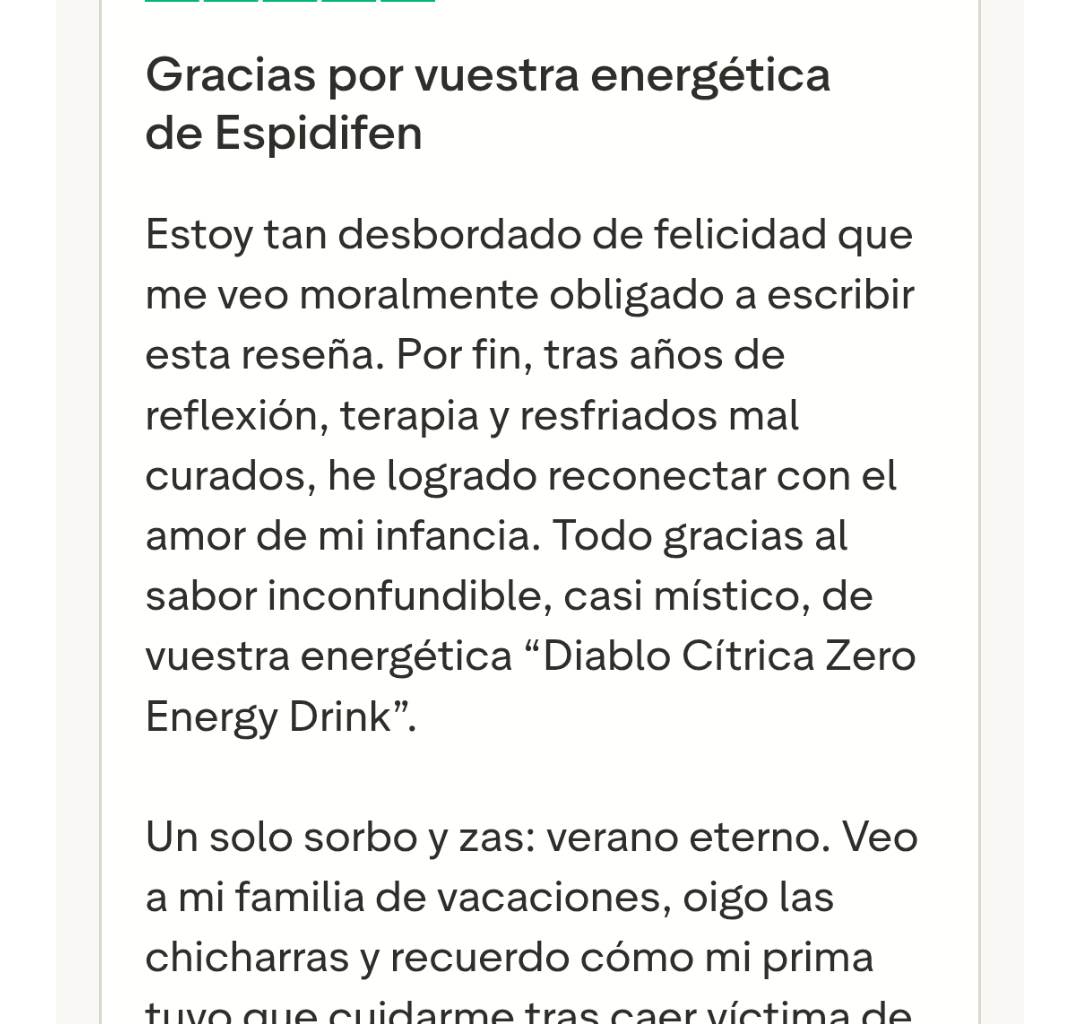 Reseña para la bebida energética de el supermercado Dia