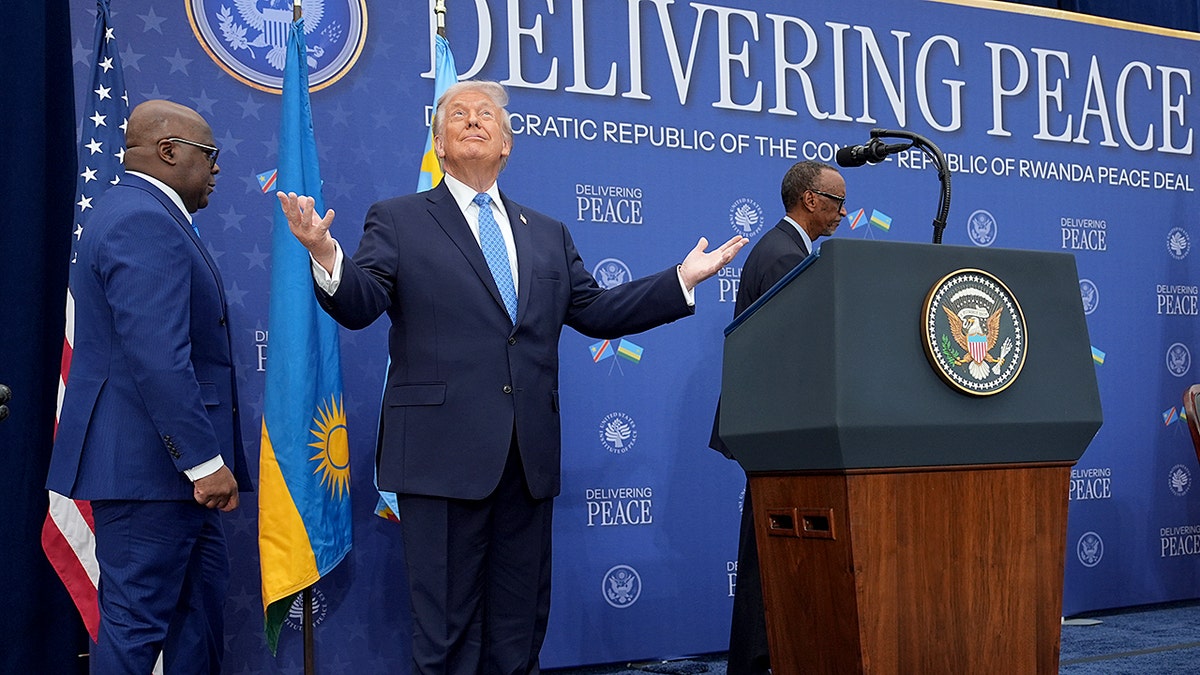 President Donald Trump at Rwanda-Congo peace signing