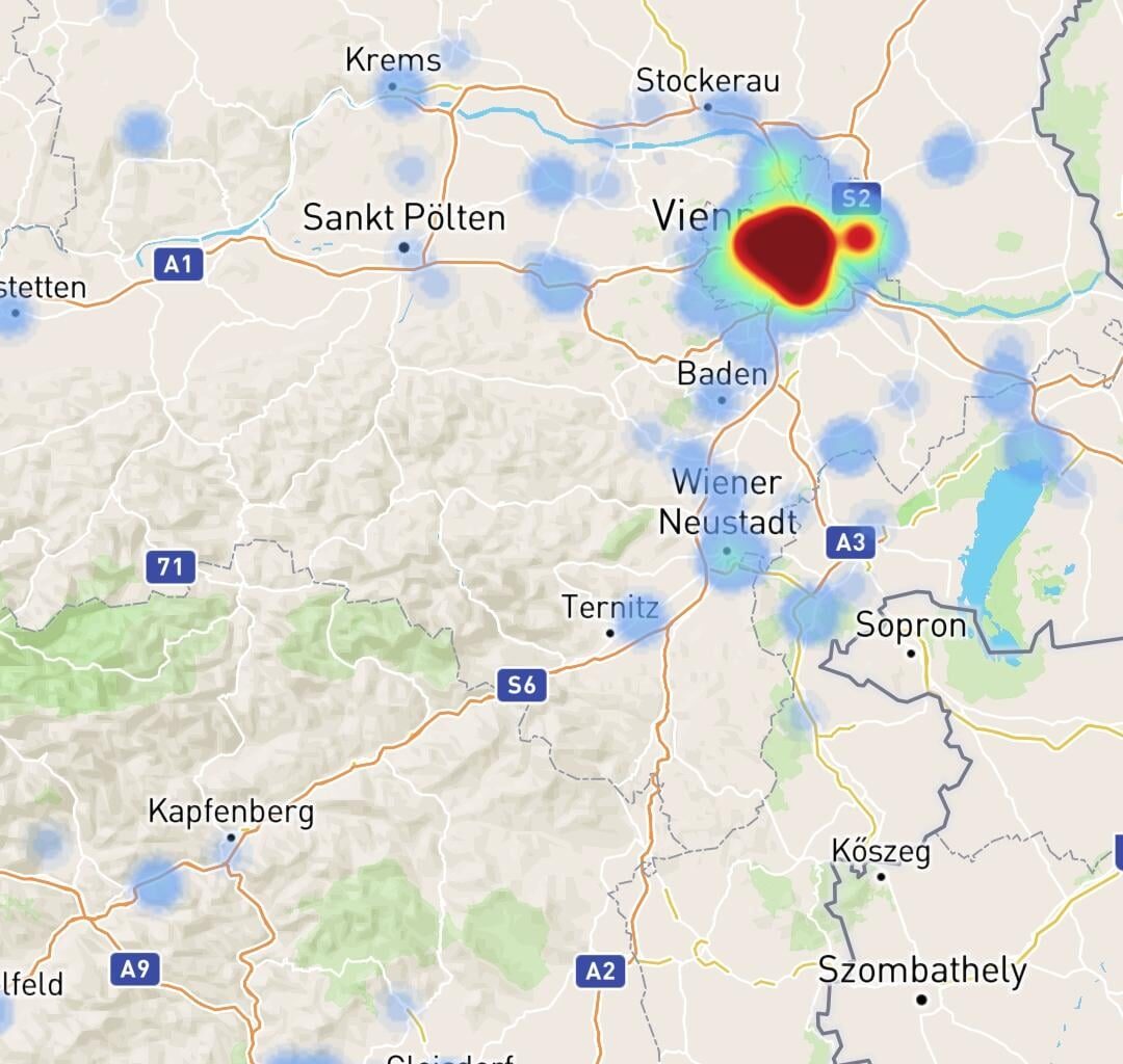 Die Internet Störungskarte von heute, bei einigen ist zäh aber da gibt's eine Gegend die mir echt leid tut!!