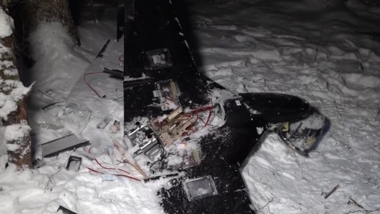 The video, shot at night, was published by Russia's defence ministry.(Screengrab: X/ @mfa_russia)