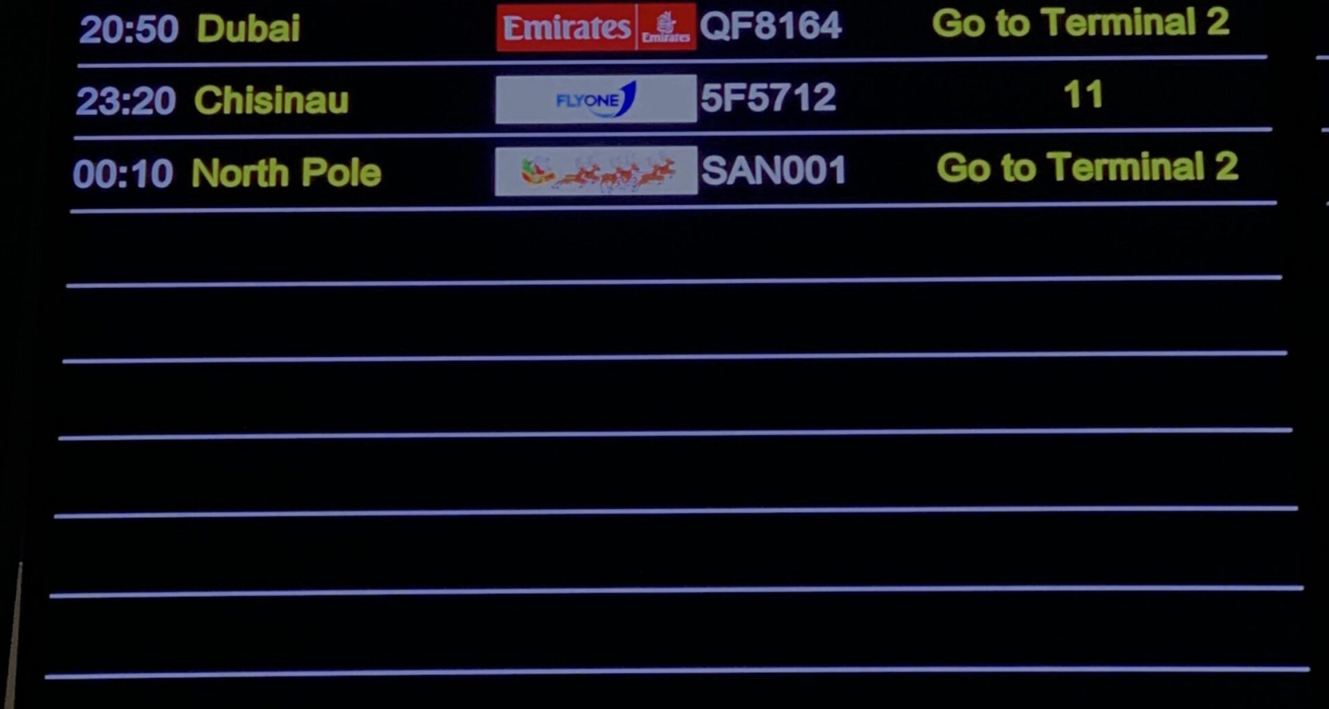 Apparently Santa operates out of Terminal 2