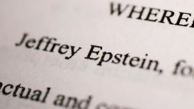 Page of handout released by the US Justice Department - 19 December 2025