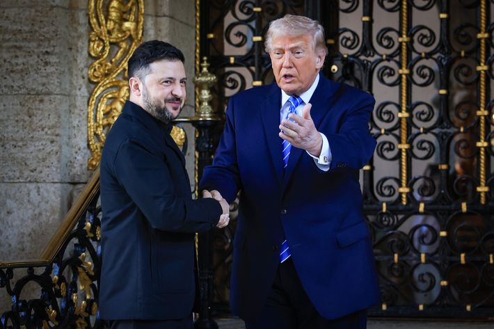 President Donald Trump Hosts Visiting Ukrainian President Zelensky At Mar-a-Lago