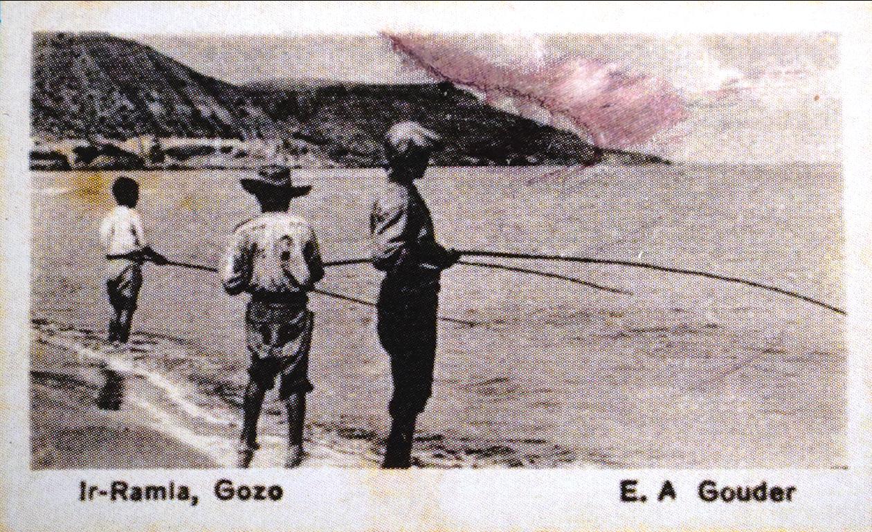 John Scerri’s cigarette card of 'Ir-Ramla, Gozo', by Edward Alfred Gouder