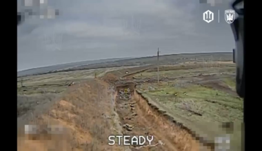 Ukrainian FPV drone strikes a russian soldier surrounded by his dead comrades