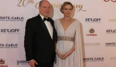 Princess Charlene wears gown from Jenny Packham’s Spring Summer 2026 line to the Hôtel de Paris’ Bal de Noël