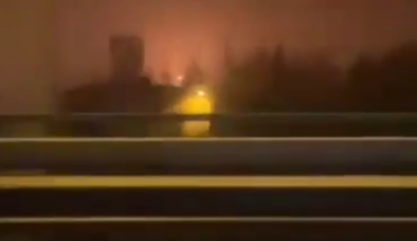 Russian Oil depot in Livny, Oryol region. Fire reported after Ukrainian drone attack. 02.12.2025