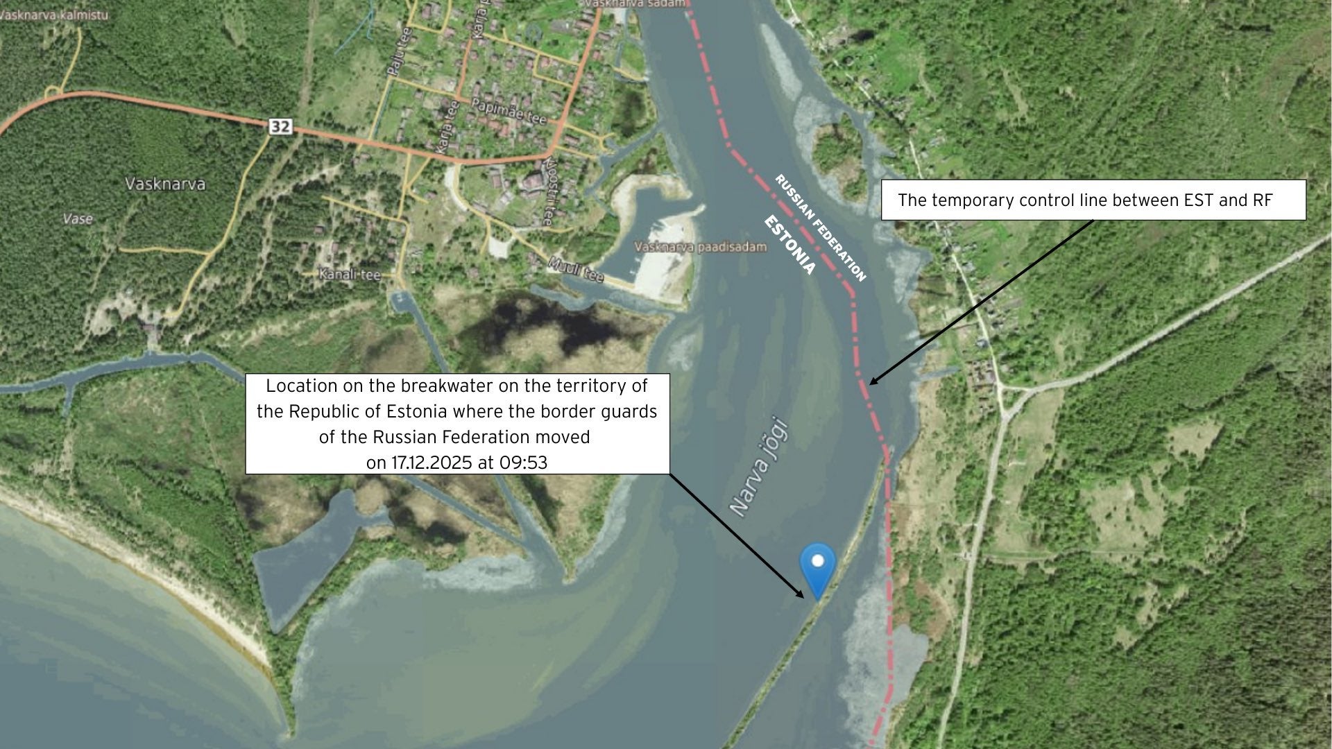The three border guards crossed into Estonian territory overnight