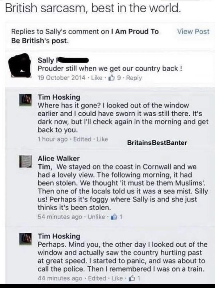 British sarcasm