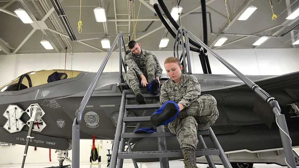 F35a Lightning stealth fighter.