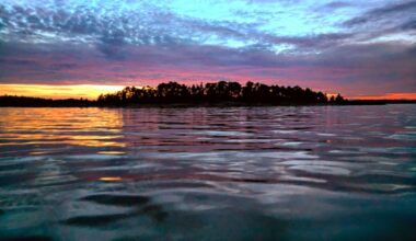 Summer Midnight at sea in Finland, as seen from a small boat [OC]