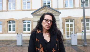 Marcos Schwester Fátima Santos vor dem Bezirksgericht in Luxemburg, nachdem das Urteil verlesen wurde.