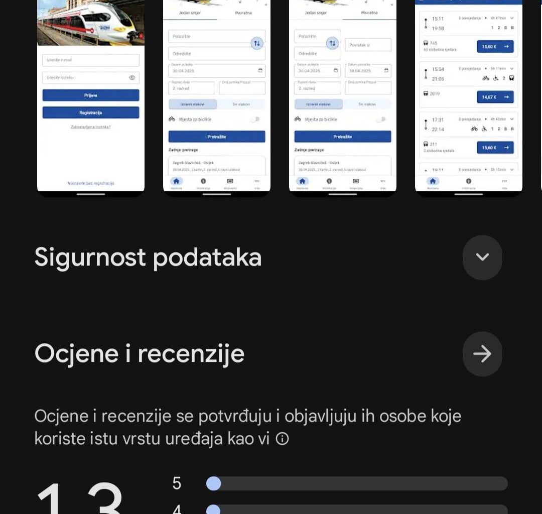 Nova HŽ aplikacija, je li ovo rekord u najnižoj ocjeni?