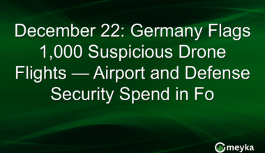 December 22: Germany Flags 1,000 Suspicious Drone Flights — Airport and Defense Security Spend in Fo
