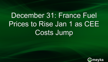 December 31: France Fuel Prices to Rise Jan 1 as CEE Costs Jump