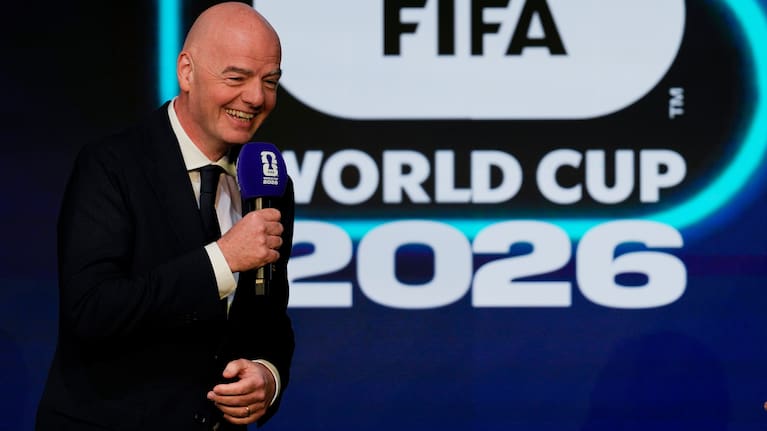 FIFA President Gianni Infantino speaks during the match schedule reveal for the 2026 soccer World Cup in Washington