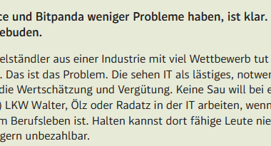 Arbeitet von euch jemand bei so einem Mittelständler in der IT? Wieso? Als was? Was spricht dafür? Nimmt das Management die Belange der IT ernst, oder wird "die IT" dort tatsächlich als rein notwendiges Übel erachtet, mit allem, was da halt damit einhergeht?