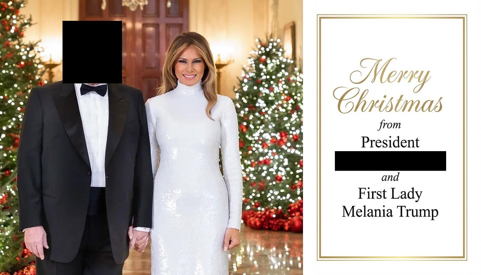 Weißes Haus veröffentlicht versehentlich Weihnachtsgruß mit geschwärztem Trump