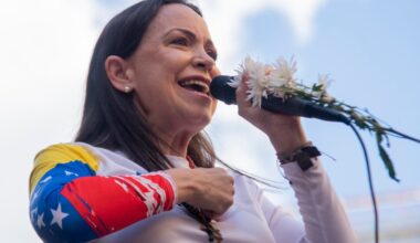Daughter accepts Venezuelan opposition leader María Corina Machado's Nobel Peace Prize on her behalf