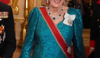 Camilla quietly debuted another rarely seen piece from the vaults the other night, the second Greville emerald necklace, only seen once in public in the past 80 years