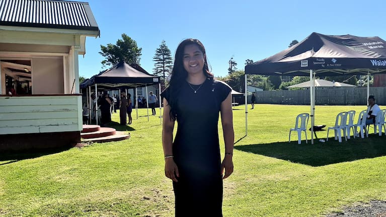 Hana-Rawhitit Maipi Clarke at Waiatuhi Marae.