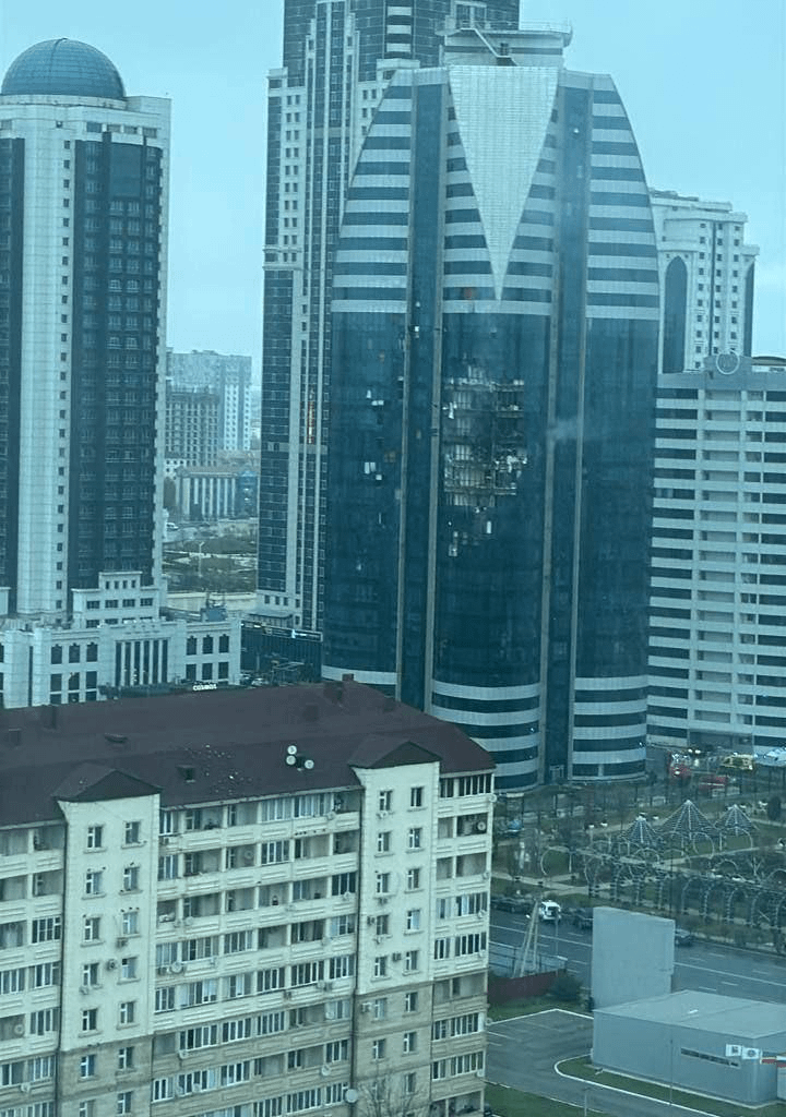 Ukrainian drone struck some 145-meter skyscraper which houses the Russian Chechen Security Council and other government offices in Grozny, Russia.