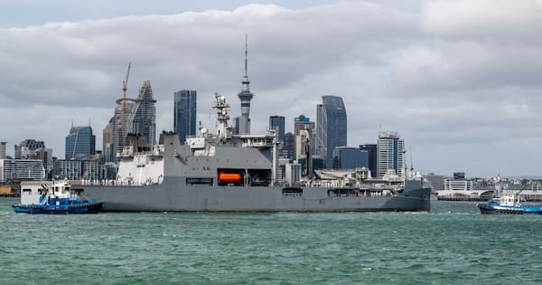 Rousing welcome as HMNZS Aotearoa is home for Christmas