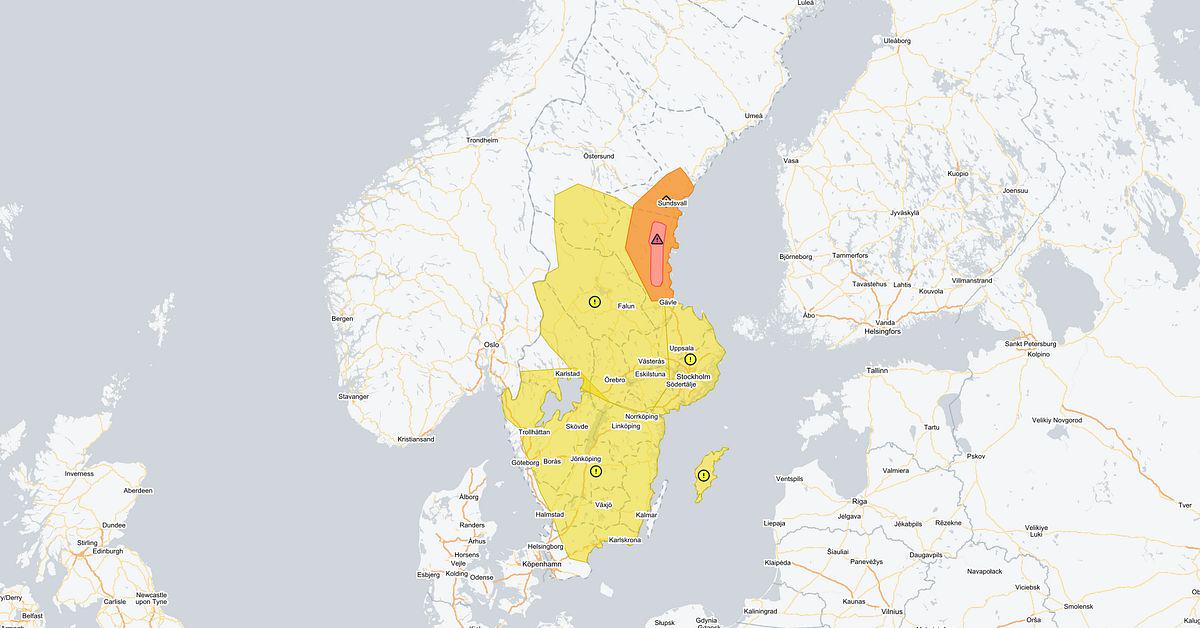 SMHI: Röd vädervarning i Gävleborg