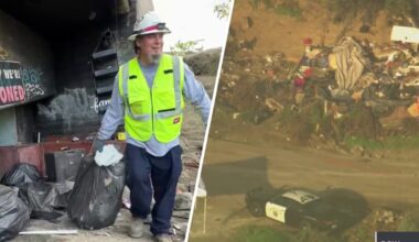 Homeless encampment cleared from under freeway in Long Beach – NBC Los Angeles