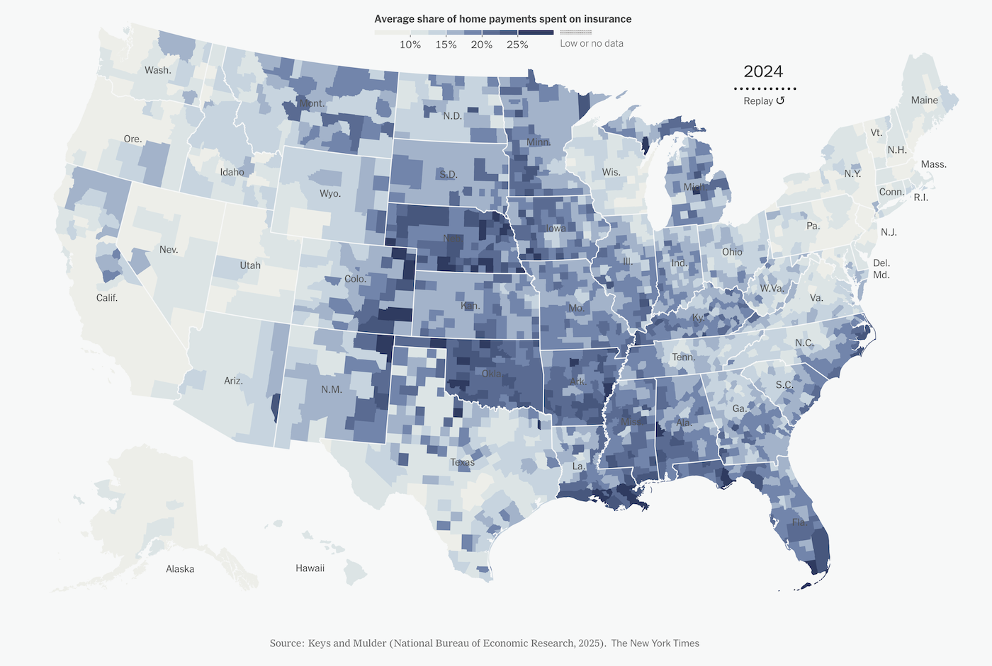 Climate change driving home insurance higher – FlowingData
