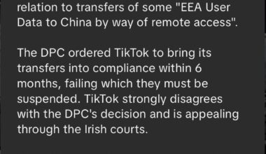 S-ar putea ca accesul la tiktok sa fie suspendat in UE (din care face parte și România) în urma unei plângeri GDPR initiate de comisia irlandeză pentru protecția datelor (DPC)